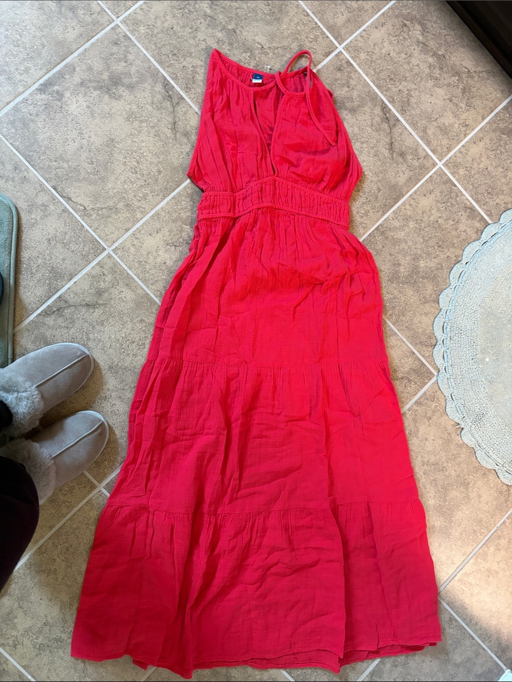 Red Halter Maxi Dress old navy never worn